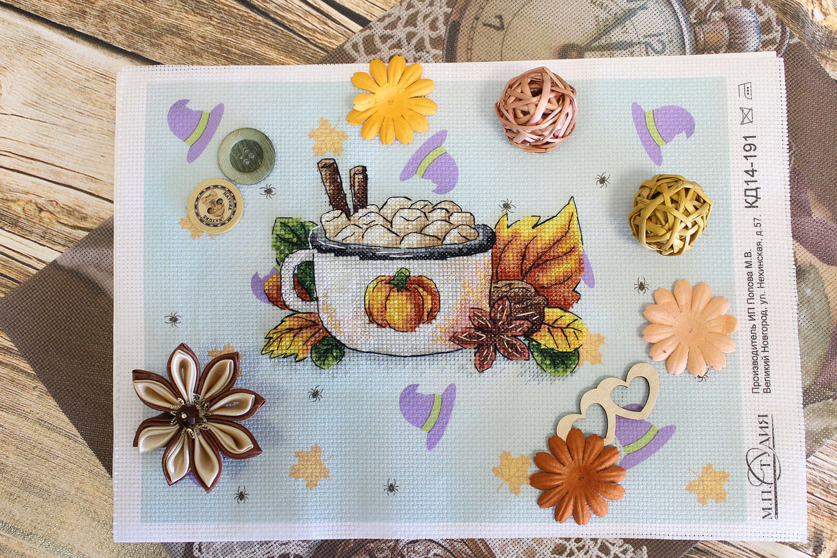 Citrouille Latte - SM-656 MP Studia - Kit de point de croix