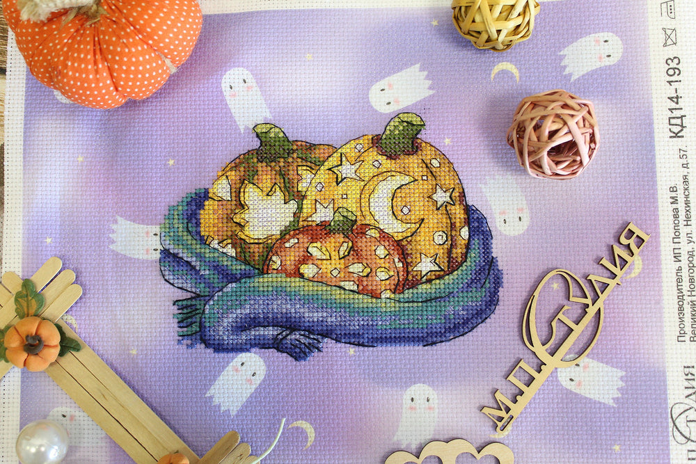 Cozy Pumpkins - SM-657 MP Studia - Kit de point de croix