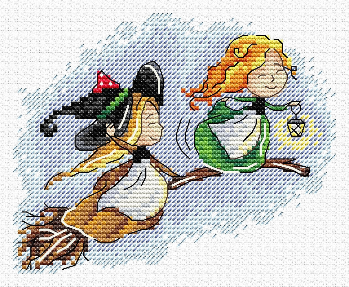 Volando en una Escoba - SM-674 MP Studia - Kit de punto de cruz