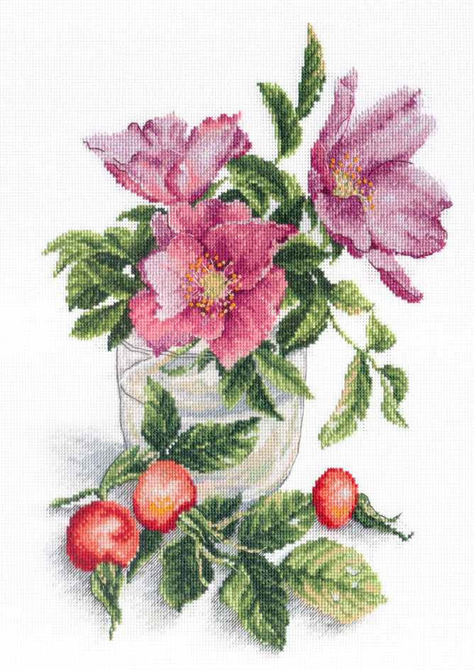 Delicate Rosehip - MP Studia SNV-565 - Cross Stitch Kit