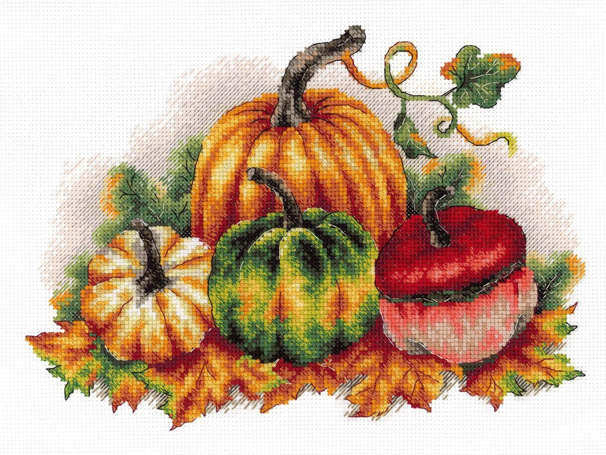 Kit de Punto de Cruz Calabazas coloridas - MP Studia SNV-789