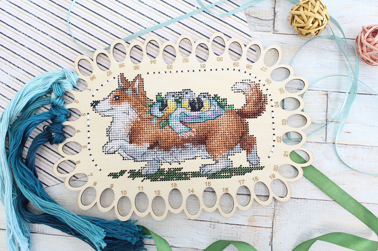 Thread organizer. Corgi - SO-057 MP Studia - Cross Stitch Kit