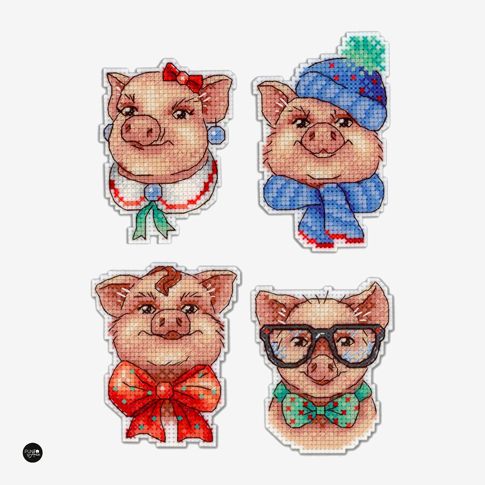 Cute Piggies. Magnets - MP Studio - Cross stitch kit