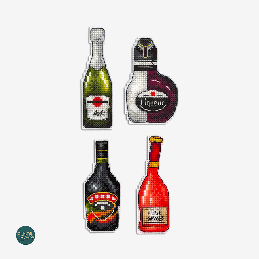 Magnets - Liquor Bottles - SR-314 MP Studia - Cross Stitch Kit