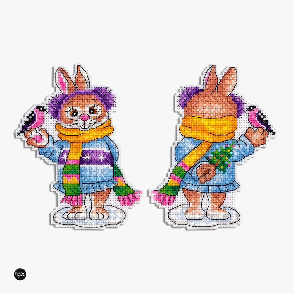 Bunny with a bird - SR-858 MP Studia - Cross stitch kit