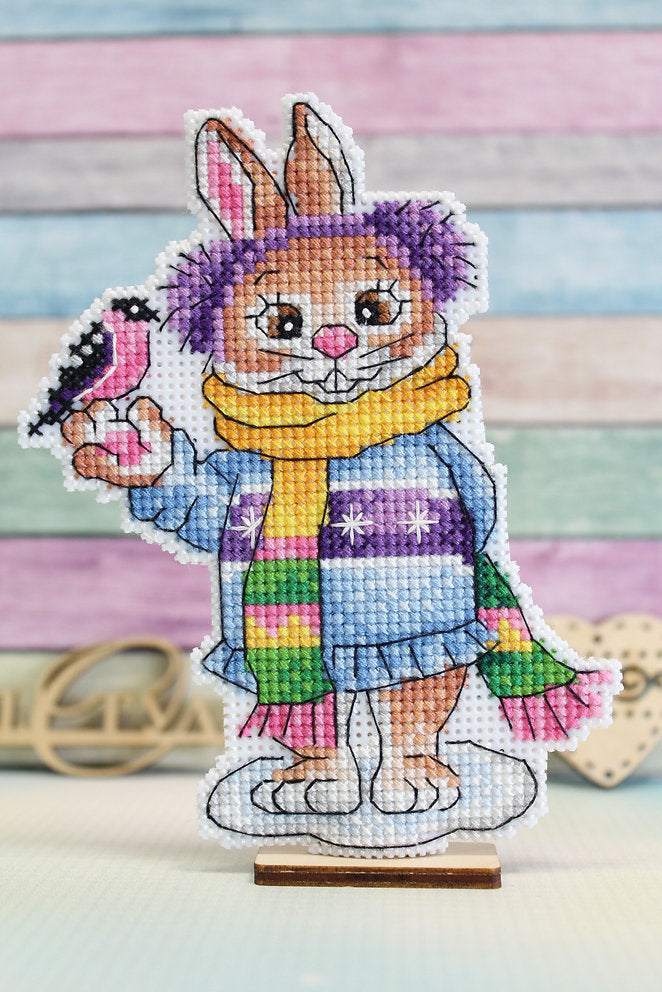 Bunny with a bird - SR-858 MP Studia - Cross stitch kit