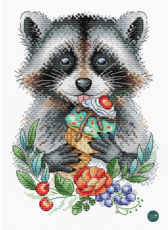 Raccoon. Playful Gourmand - SV-536 MP Studia - Cross Stitch Kit