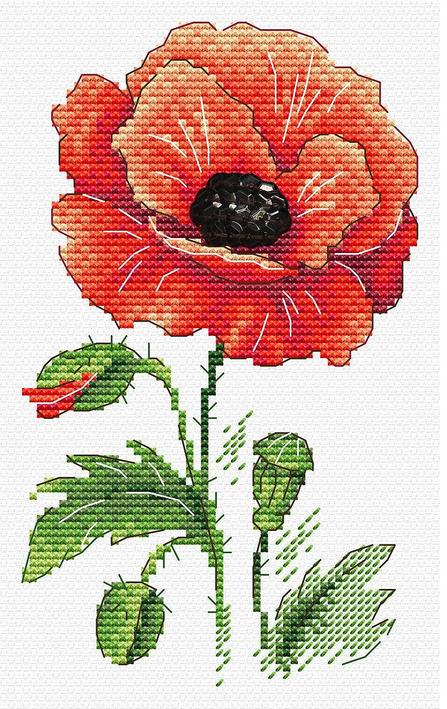 Amapola Roja - SV-541 MP Studia - Kit de punto de cruz