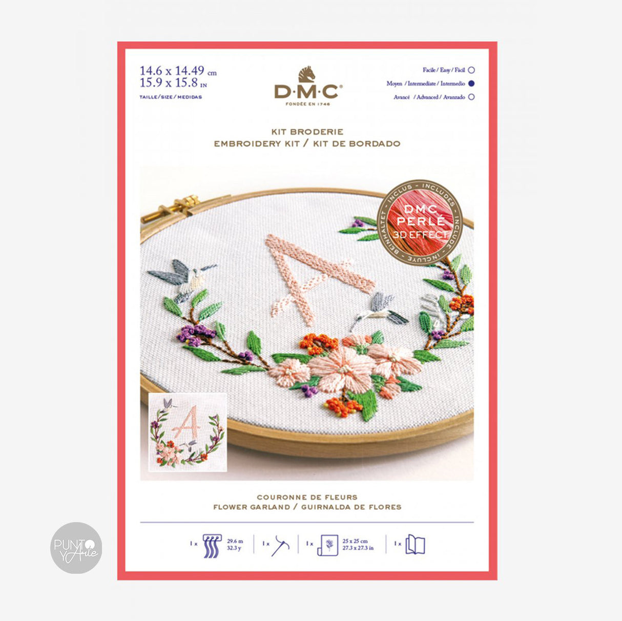 Corona de Flores - DMC - Kit de Brordado TB149