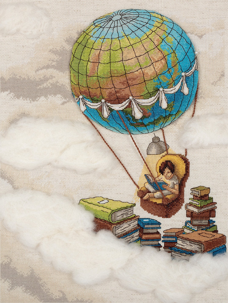 Voyager avec des livres - VS-7182 Panna - Kit de point de croix