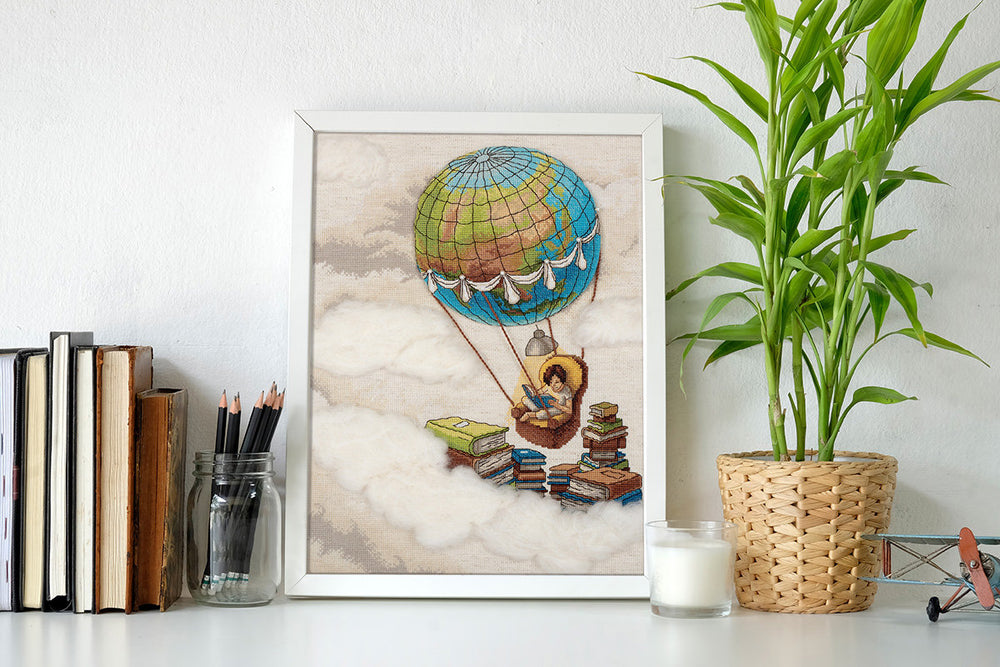 Voyager avec des livres - VS-7182 Panna - Kit de point de croix