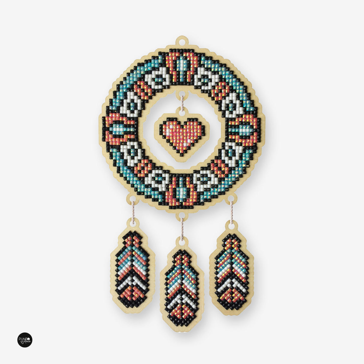 Attrape-rêves - Coeur - Wizardi - Kit Diamant Stitch WWP0506