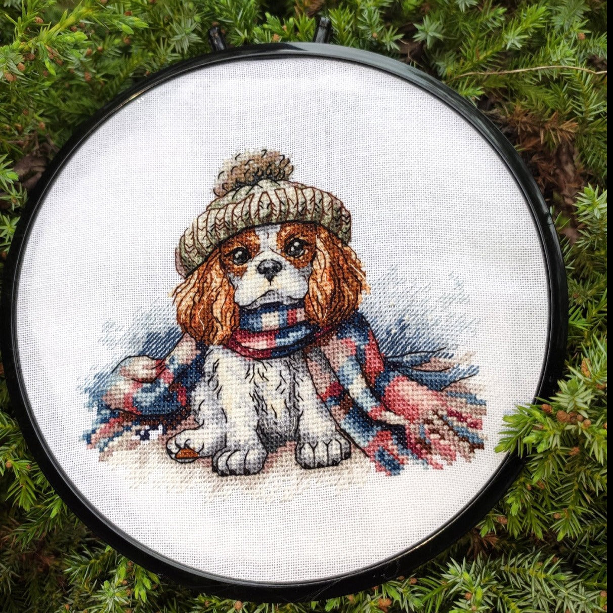 Kit de Punto de Cruz - P037 Punto y Arte - Cavalier King Charles Spaniel