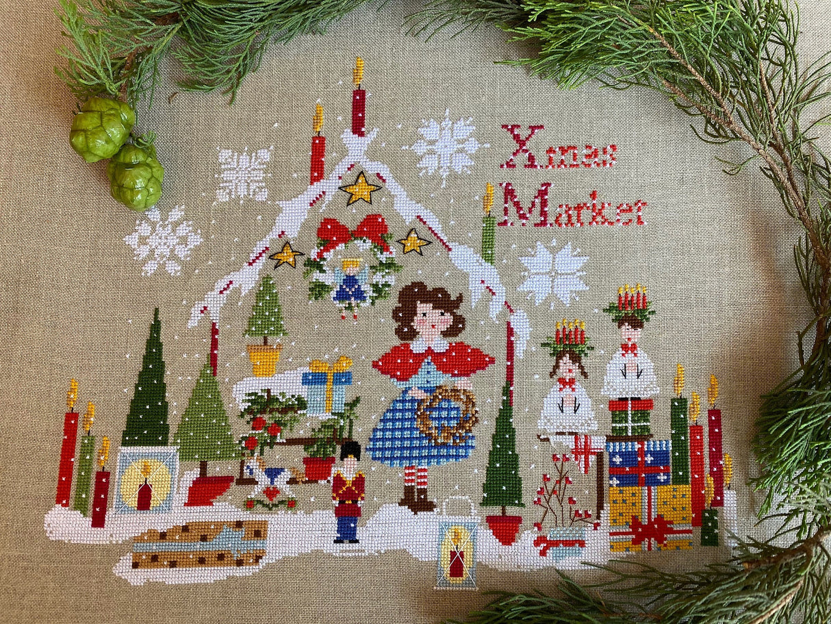 Marché de Noël - Lilli Violette - Grille point de croix