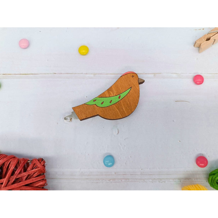 Enhebrador de Agujas de Madera con Diseño de Pájaro Verde KF070/1-2