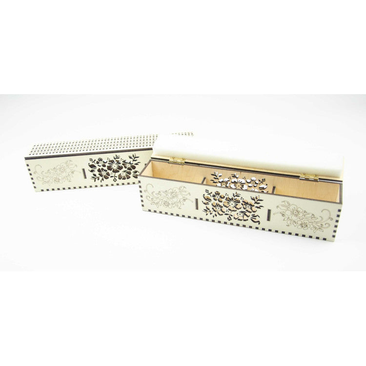 Organisateur d'aiguilles sur socle en bois, ivoire, 200 trous OG-059