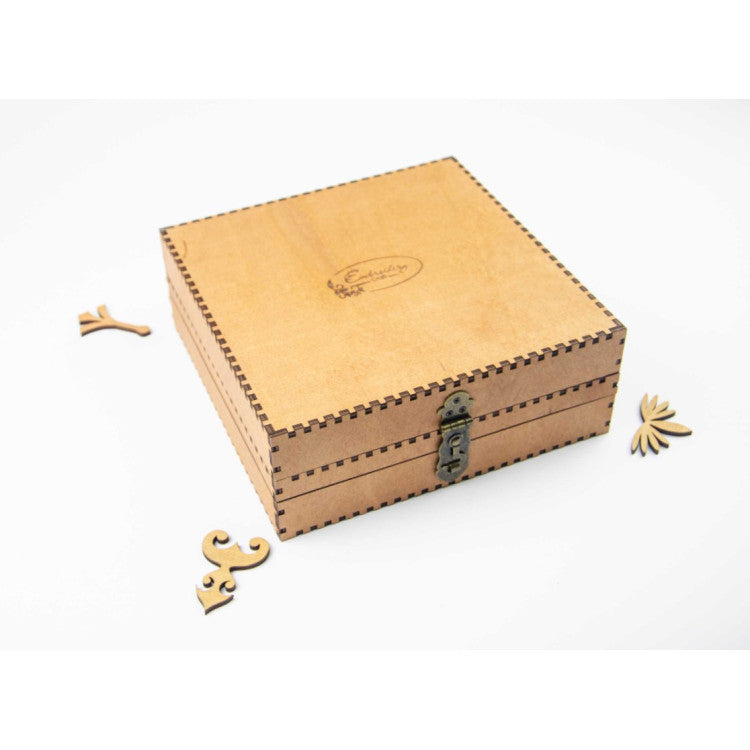 Organizador para Agujas con Caja de Hilos en Base de Madera, Nogal, 210 Huecos OG-064