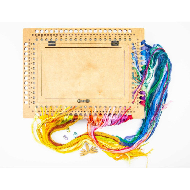 Needle Organizer with Thread Box on Wooden Base, Walnut, 66 Holes OG-071