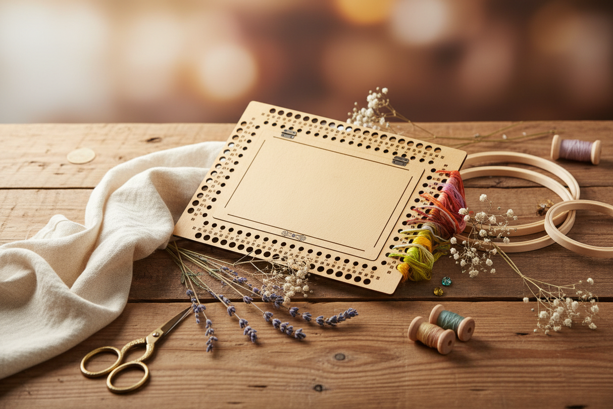Needle Organizer with Thread Box on Wooden Base, Walnut, 66 Holes OG-071