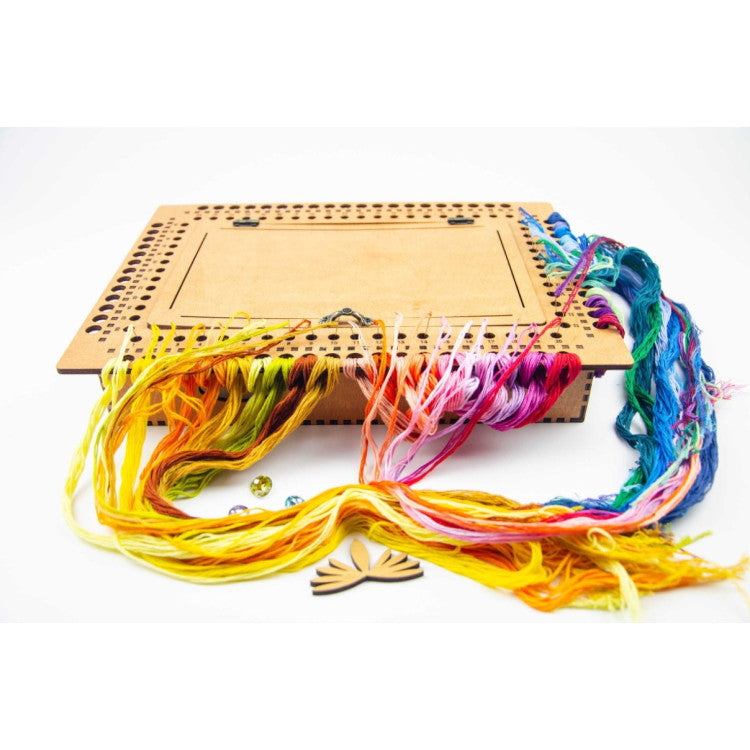 Needle Organizer with Thread Box on Wooden Base, Walnut, 66 Holes OG-071