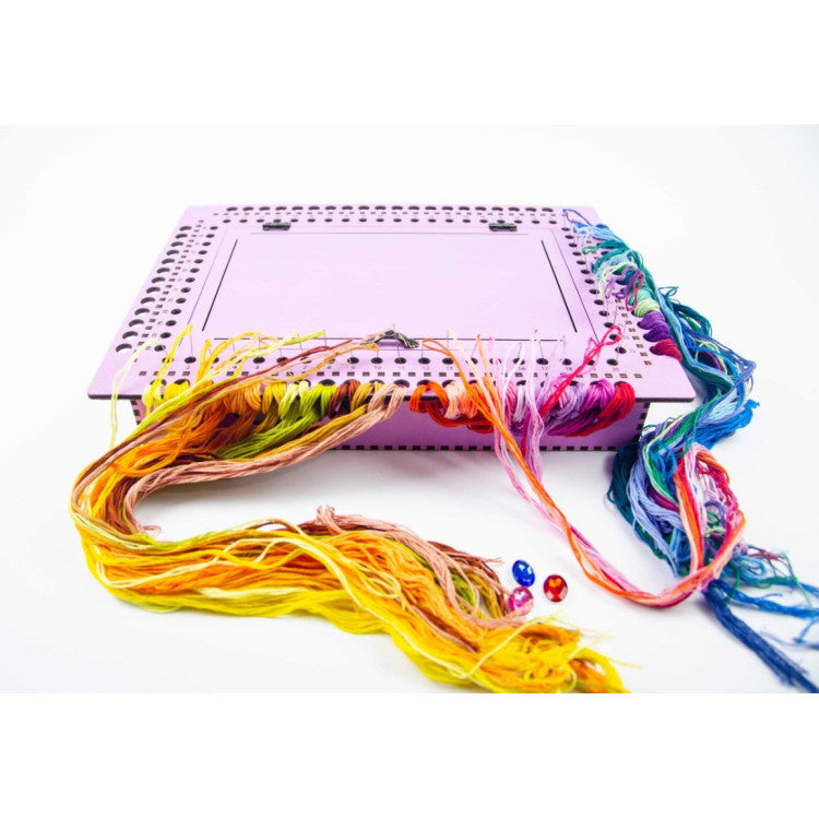 Needle Organizer with Thread Box on Wooden Base, Lavender, 66 Holes OG-079