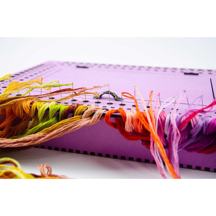 Needle Organizer with Thread Box on Wooden Base, Lavender, 66 Holes OG-079