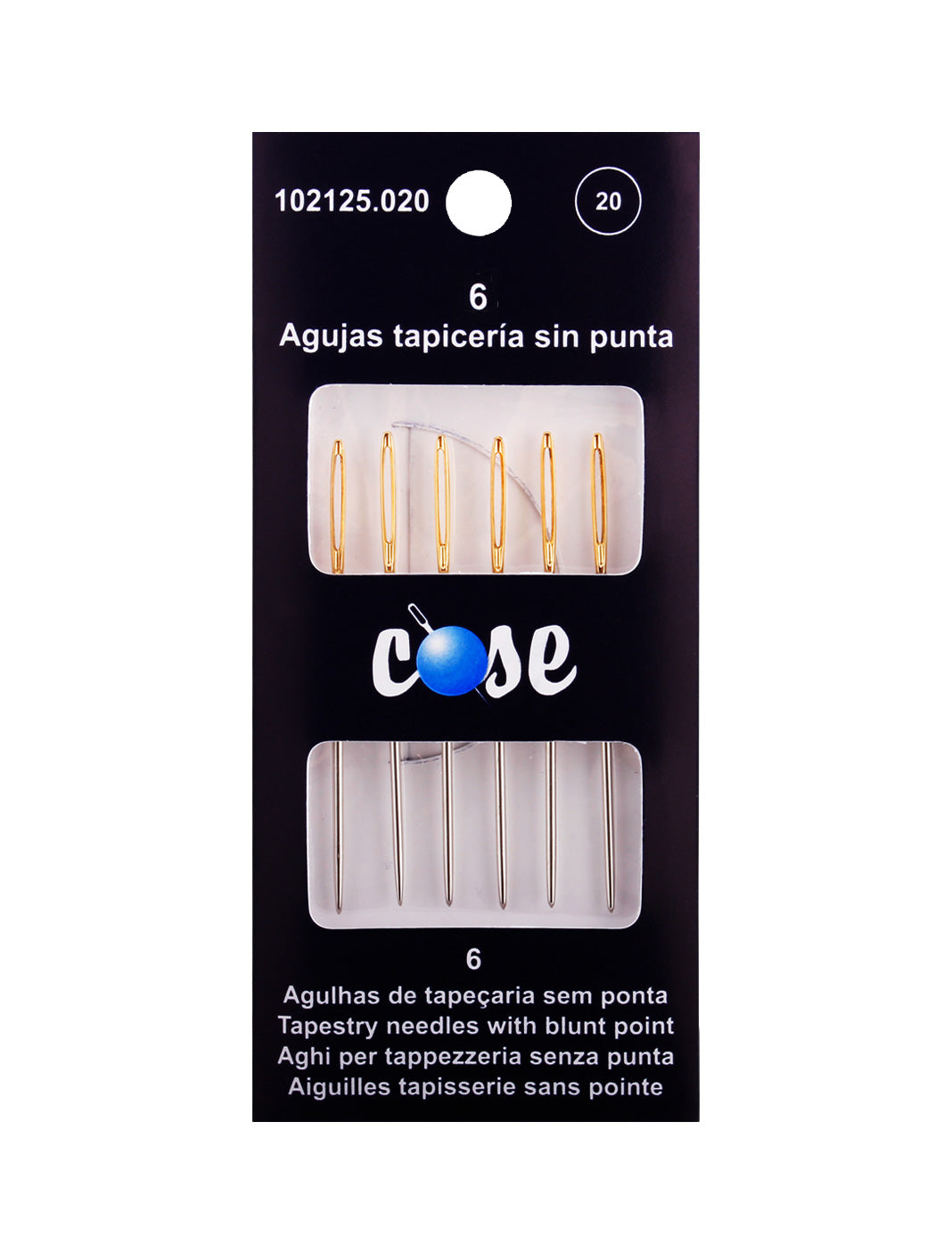 Agujas de tapicería sin punta níquel Cose 102125 nº 20