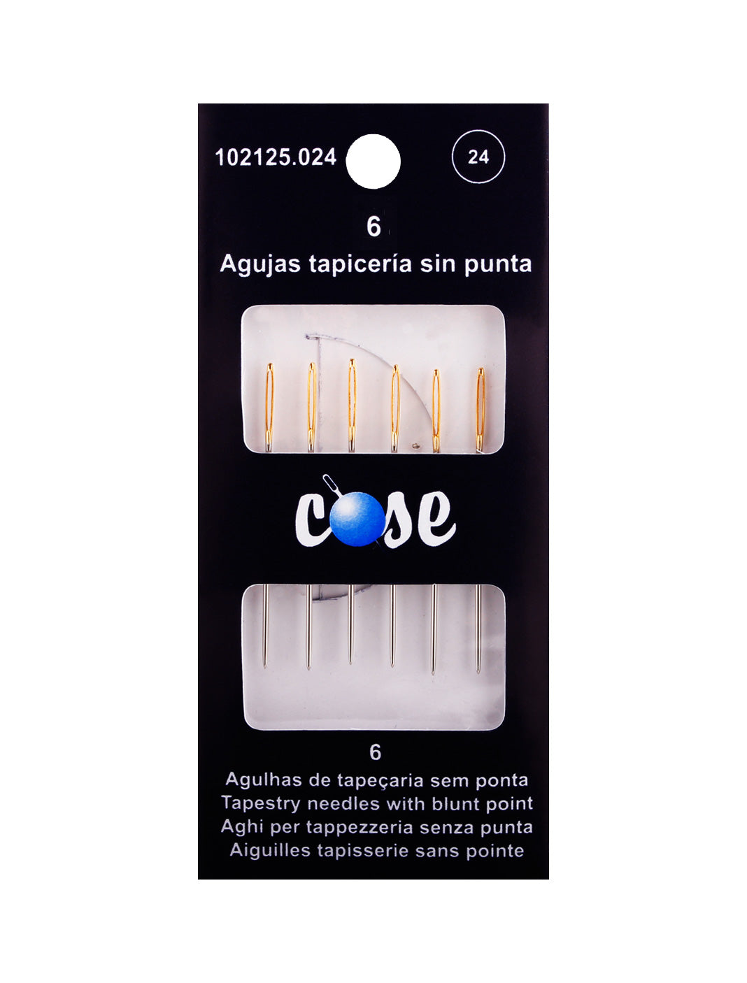Agujas de tapicería sin punta níquel Cose 102125 nº 24