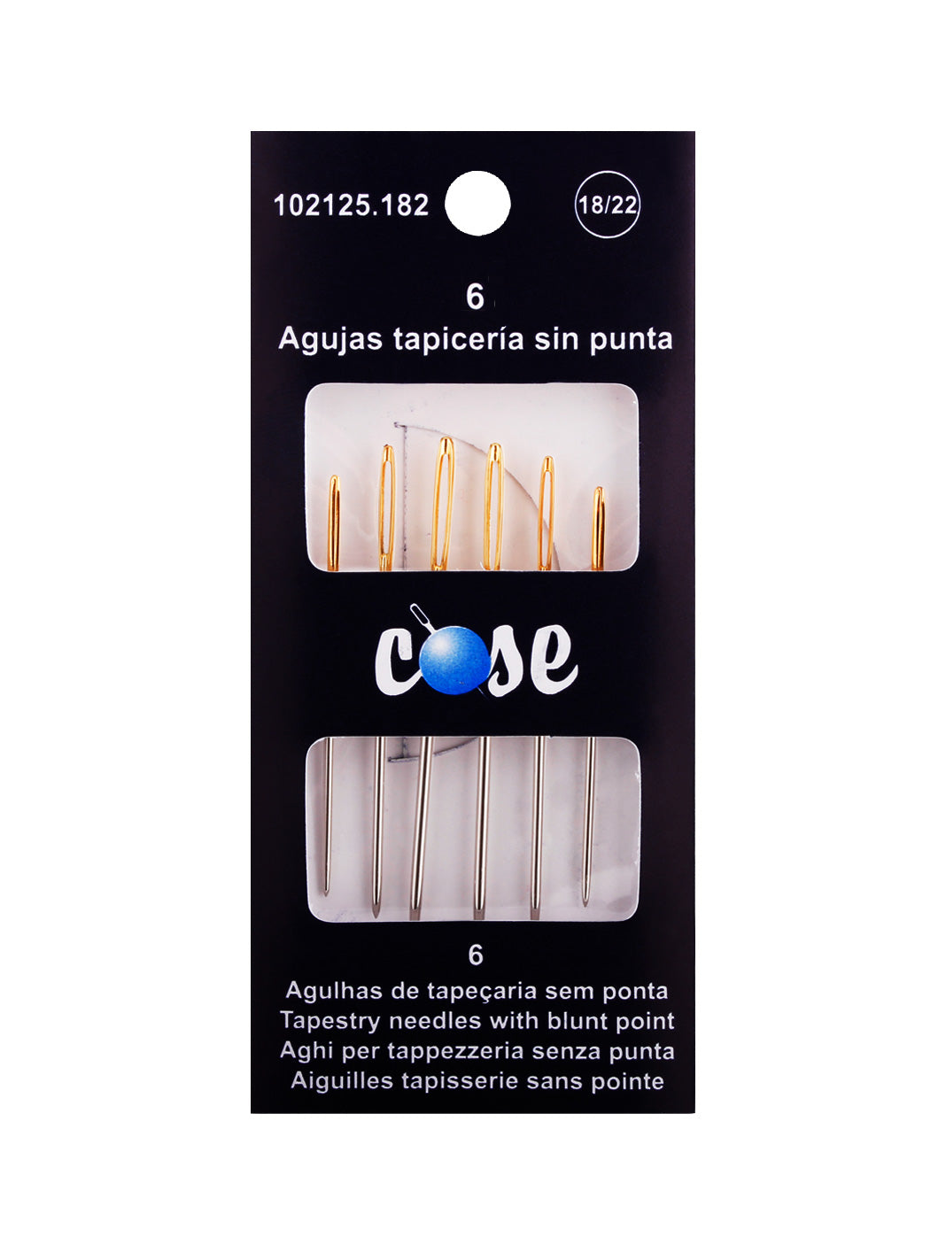 Agujas de tapicería sin punta níquel Cose 102125 surtido nº 18-22