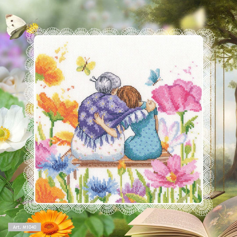 Kit de point de croix compté - Fête des mères grand-mère M1040