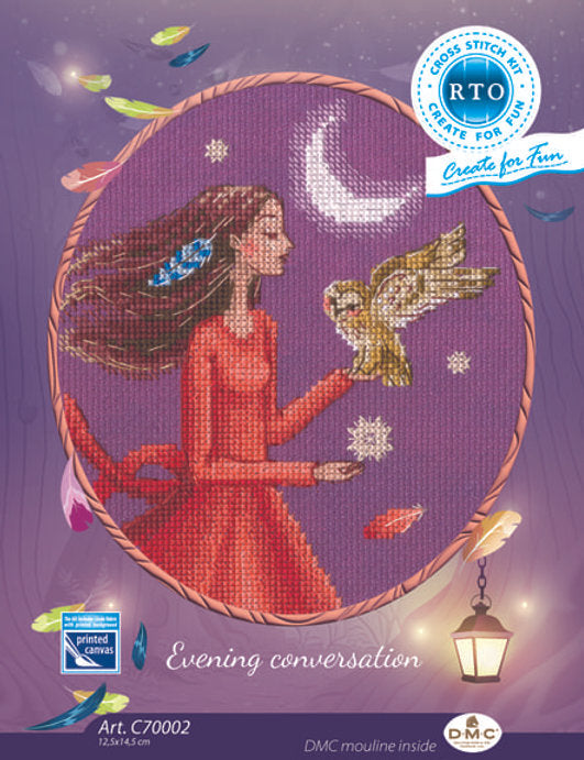 Kit de point de croix « Conversation du soir » C70002 par RTO