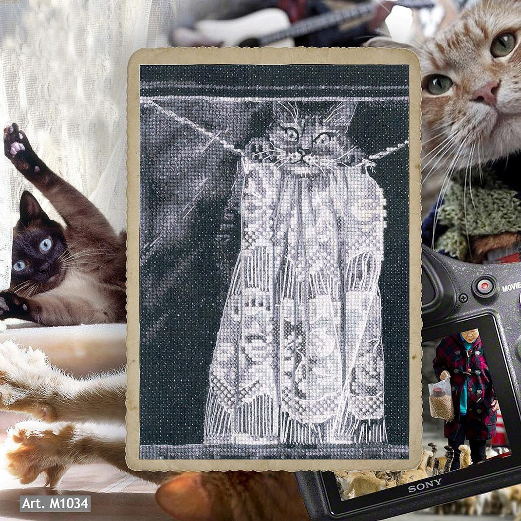 Kit de point de croix compté - Méfait de chat RTO M1034