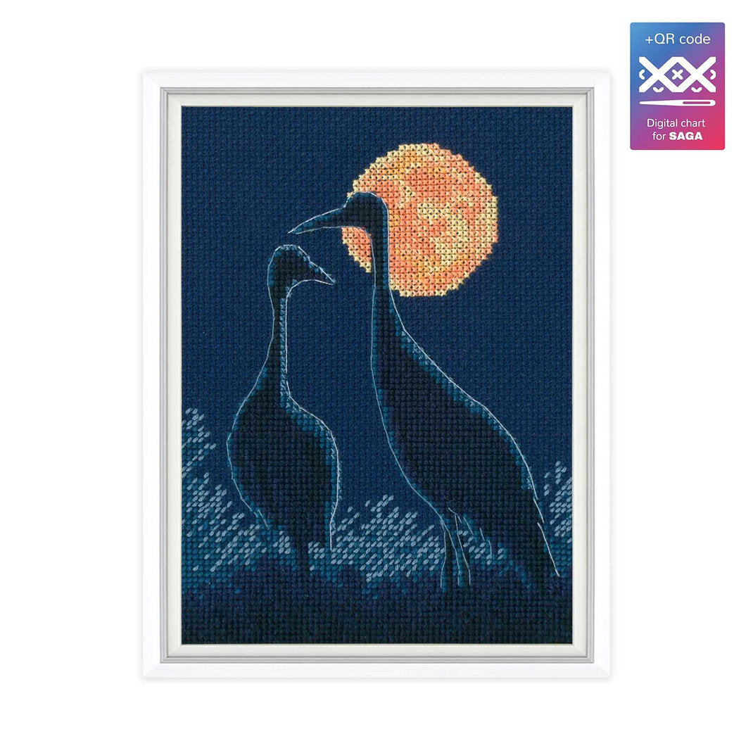 Kit de Punto de Cruz Contado "Full Moon Bird" – RTO M1056