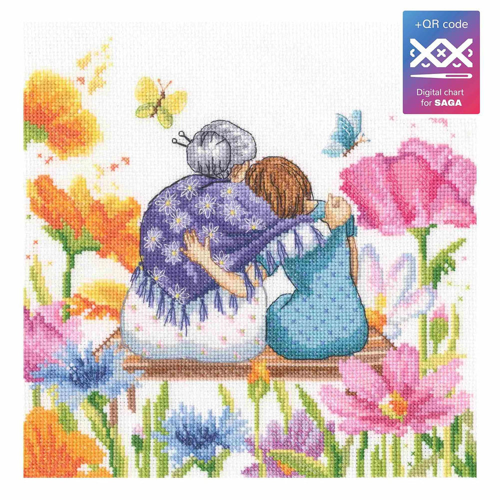 Kit de point de croix compté - Fête des mères grand-mère M1040