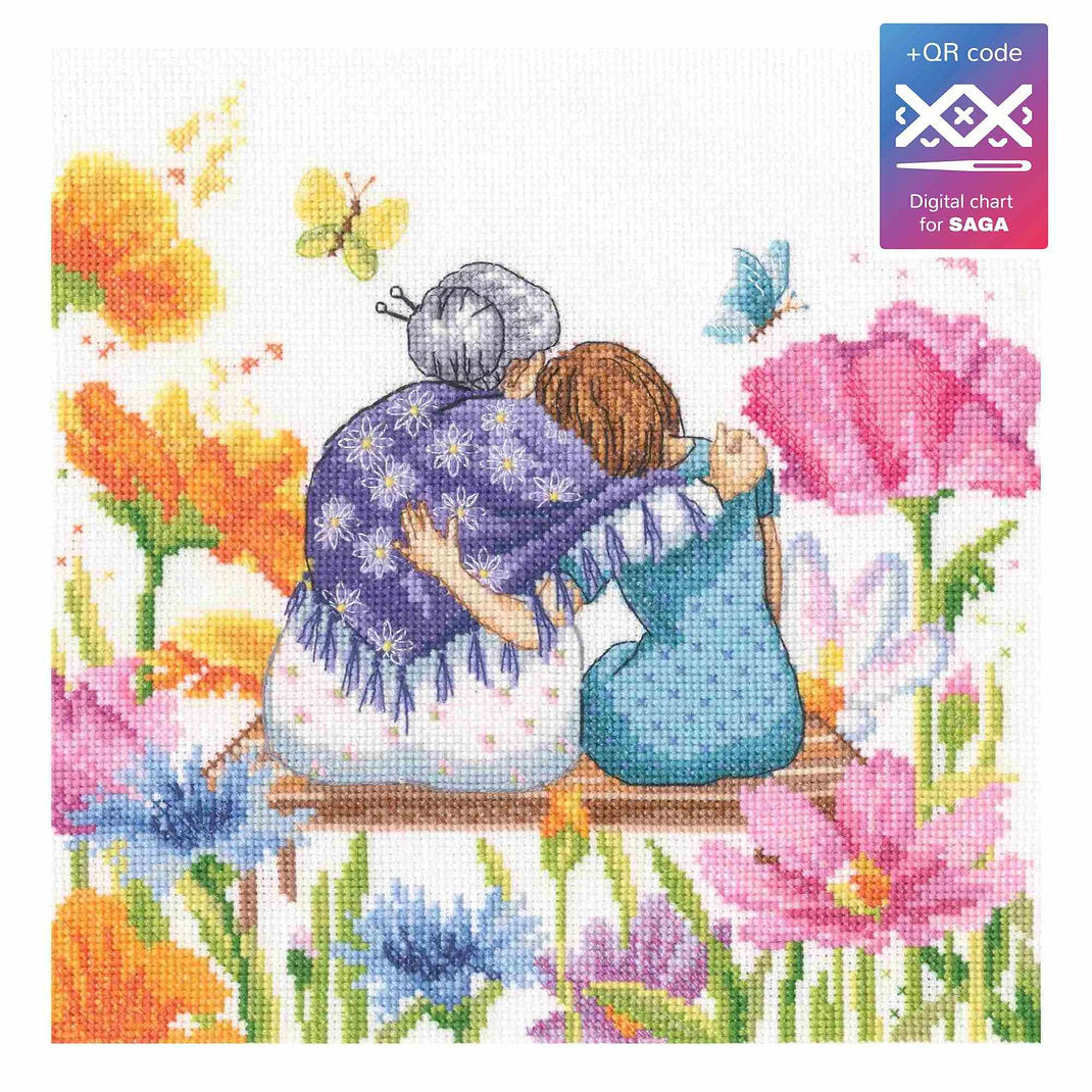 Kit de point de croix compté - Fête des mères grand-mère M1040