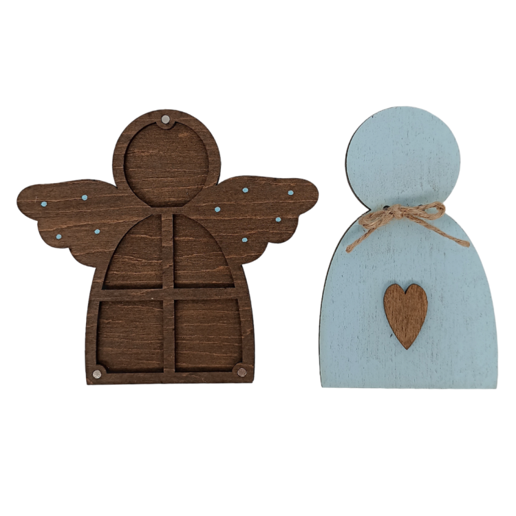 Boîte à perles en bois Ange Bleu KF027/100B