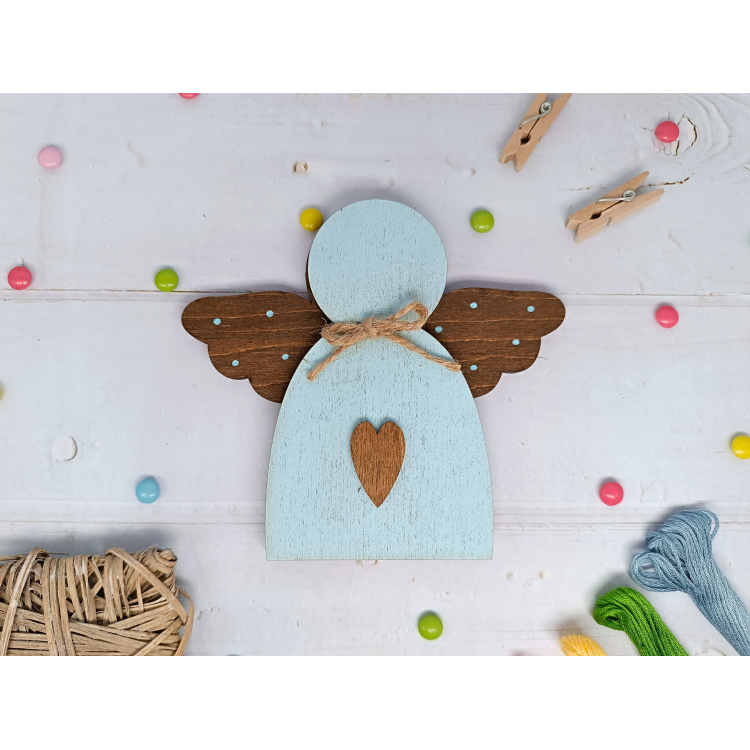 Boîte à perles en bois Ange Bleu KF027/100B