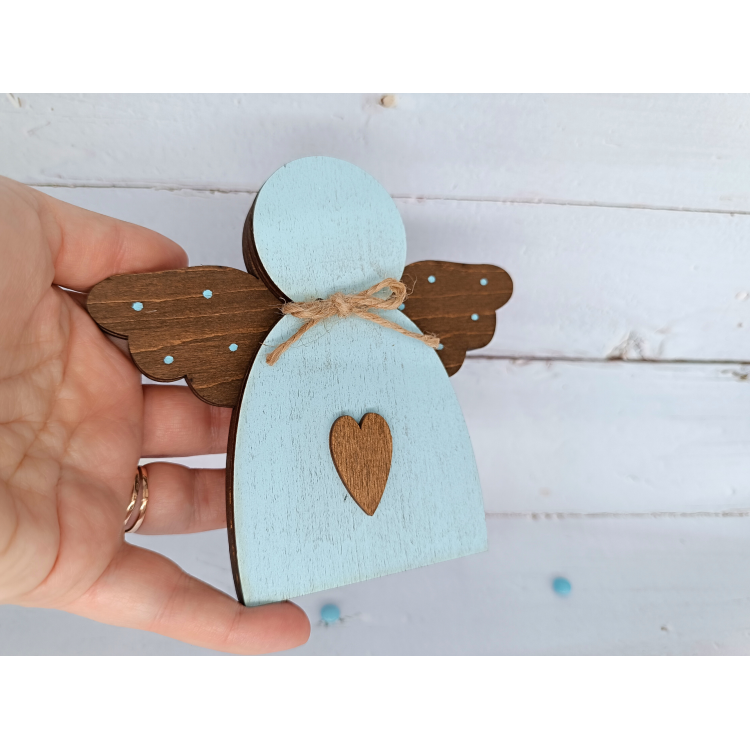 Boîte à perles en bois Ange Bleu KF027/100B