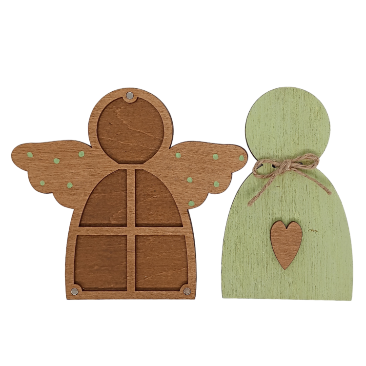 Caja de Madera para Abalorios "Ángel Verde" KF027/100G