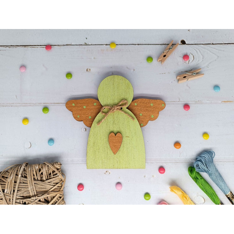 Boîte à perles en bois "Ange Vert" KF027/100G