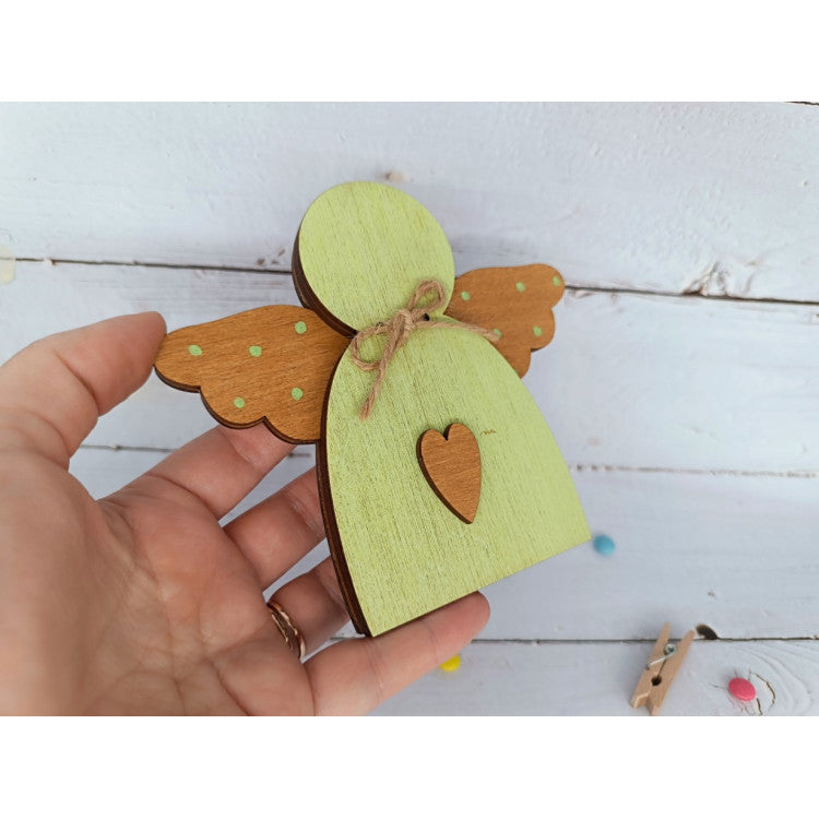 Caja de Madera para Abalorios "Ángel Verde" KF027/100G