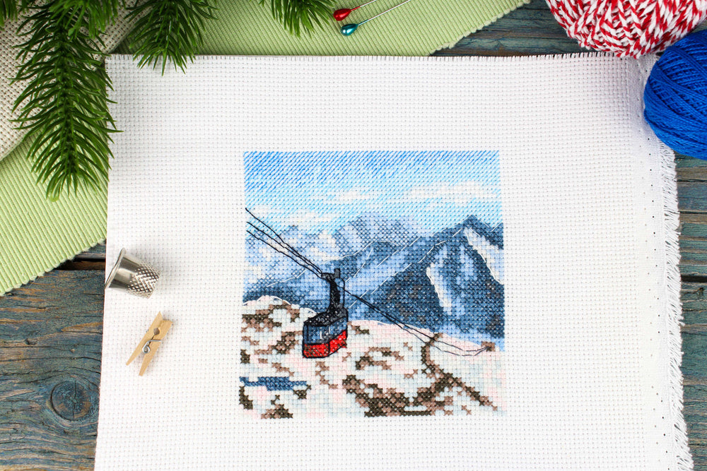 Kit de point de croix "Voyage à la montagne" Andriana SM-986 – Paysage d'hiver