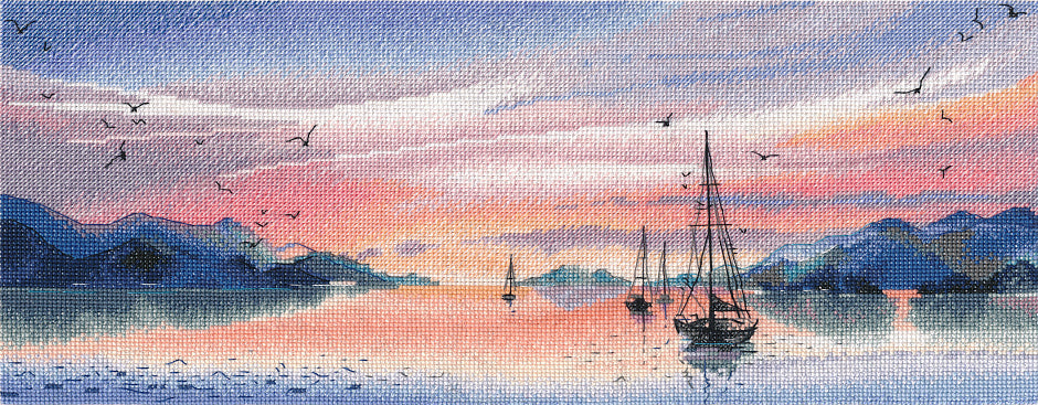 Kit de Punto de Cruz OVEN 1677 – Pink Evening