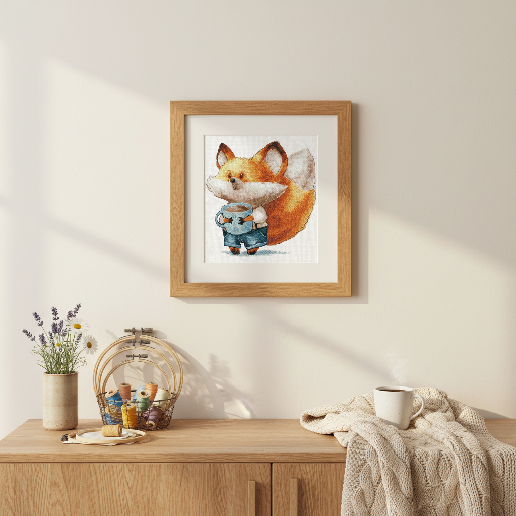 Cross Stitch Kit "Coffee Lovers. Fox" SANK-67