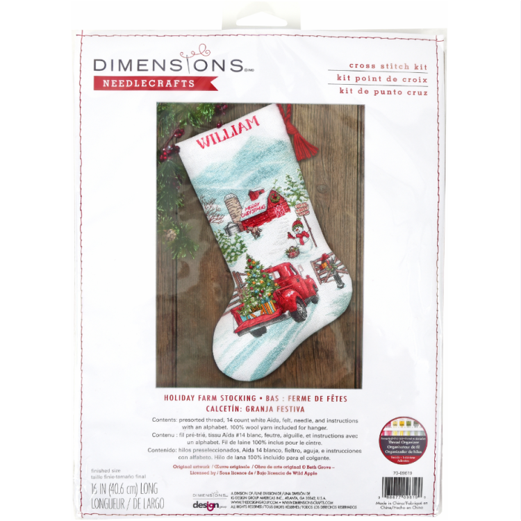 Kit de point de croix : Bas de ferme de vacances (70-09619) par Dimensions