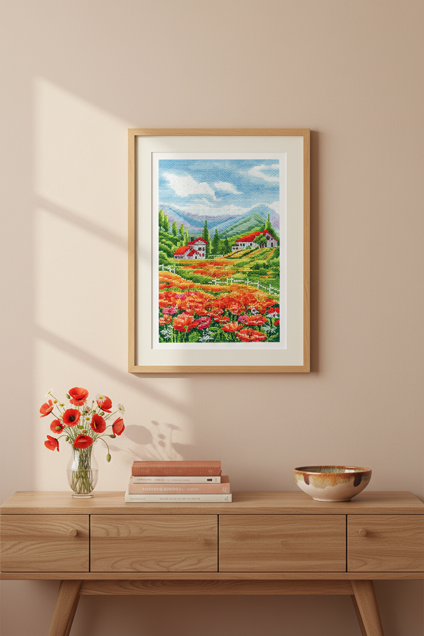Cross stitch kit "Landscape with poppies" SANP-66 Andriana