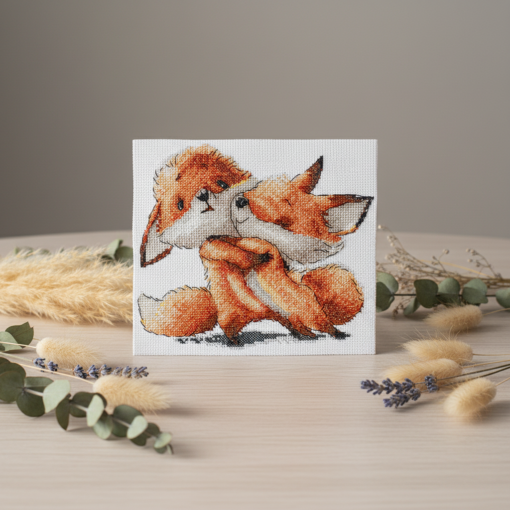Cross stitch kit "Red foxes" SANR-54 Andriana