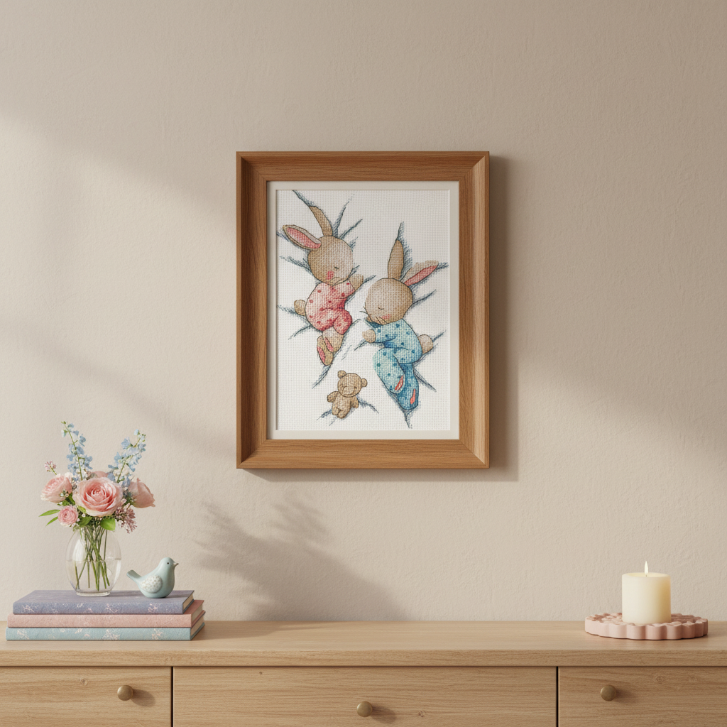 Cross stitch kit "Sleeping bunnies" SANS-70 Andriana