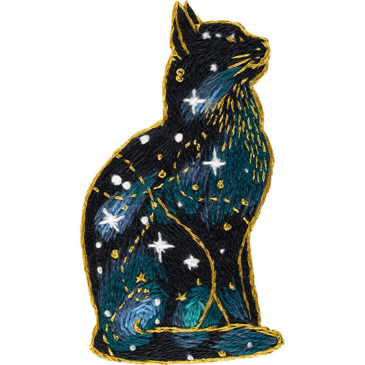 PANNA Traditional Embroidery Kit "Space Cat Brooch" PJK-2274
