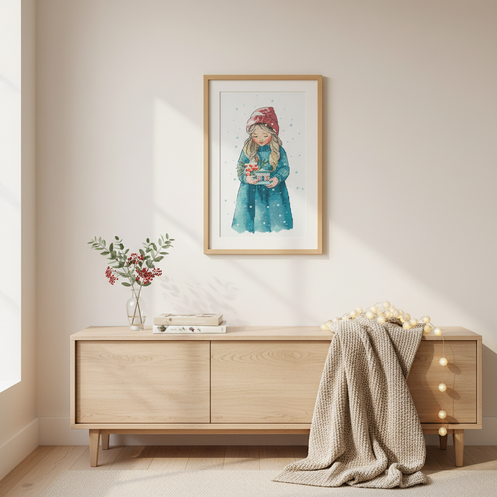 Kit de point de croix "Winter Girl" SAND-37 Andriana